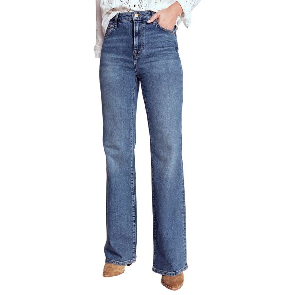 Boden Womens  High Rise Mid Vintage Fit & Flare Jean, Blue
